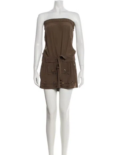Pre-owned Gucci Strapless Romper In Brown