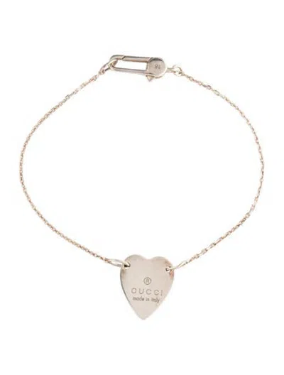 Pre-owned Gucci Trademark Heart Station Bracelet, 7" In Multicolor