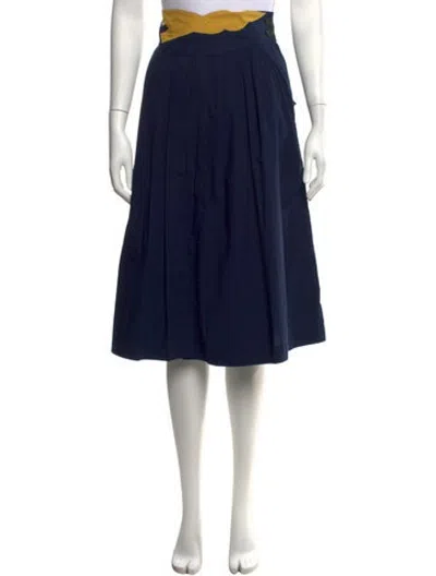Pre-owned Gucci Vintage Midi Length Skirt In Blue/yellow