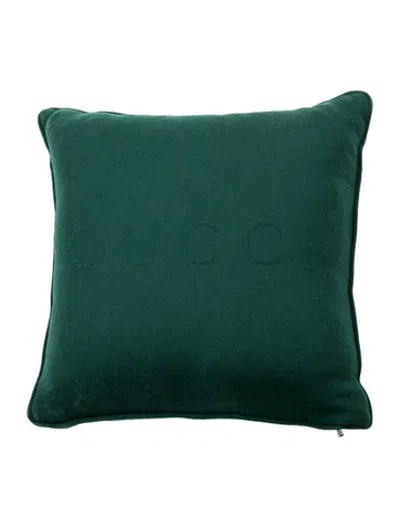 Pre-owned Gucci Web Throw Pillow In Green