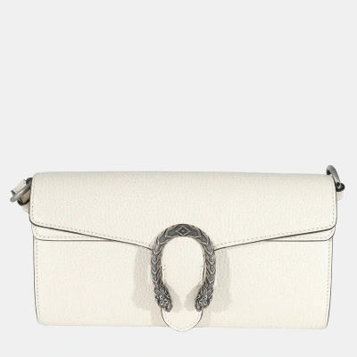 Pre-owned Gucci White Leather Small Dionysus Shoulder Bag