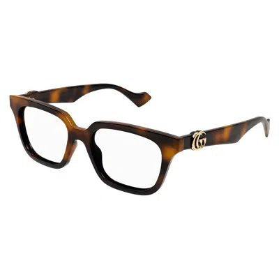 Gucci Women's Clear Demo Lens Eyeglasses In Brown