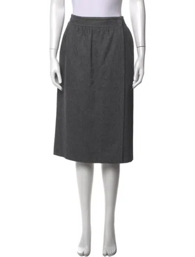 Pre-owned Gucci Wool Midi Length Skirt In Grey