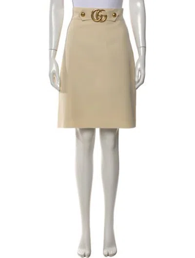 Pre-owned Gucci Wool Mini Skirt In Neutrals
