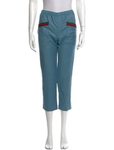 Pre-owned Gucci Kids' Wool Web-trimmed Pants In Blue