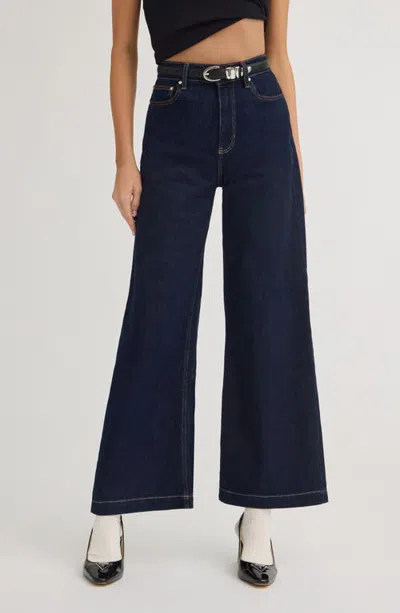 Guess Bellagio High Waist Wide Leg Jeans In Blue