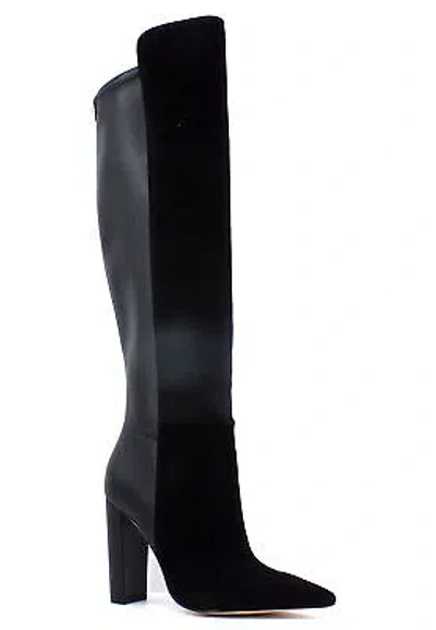 Pre-owned Guess Boot Woman Heel Black Fl8seasue11