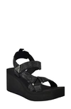 Guess Dawsin Slingback Platform Wedge Sandal In Black