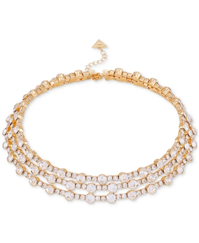 Guess Gold-tone Crystal Layered Coil Collar Necklace, 14-1/2" + 2" Extender