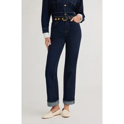 Guess Iconic Mid Rise Straight Leg Jeans In Blue