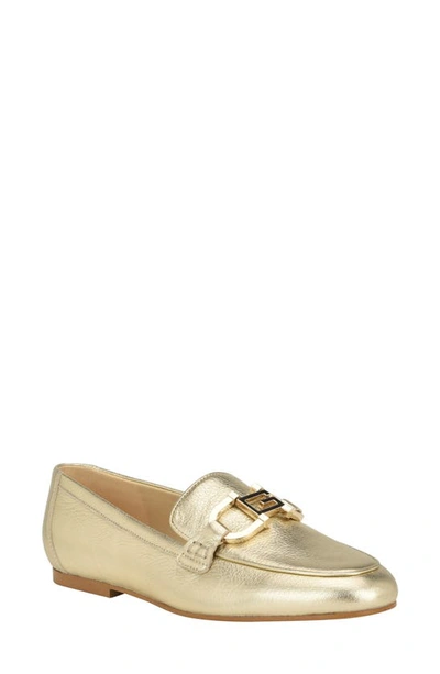 Guess Isaac Bit Loafer In Gold Leather