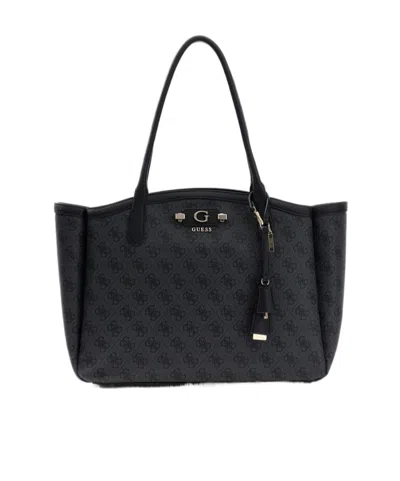 Guess Lindsey Satchel Bag In Gray