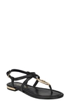 Guess Meaa Ankle Strap Sandal In Black - Faux Leather