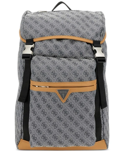 Guess Men's Vezzola Jacquard Flap Backpack In Gry-dark G