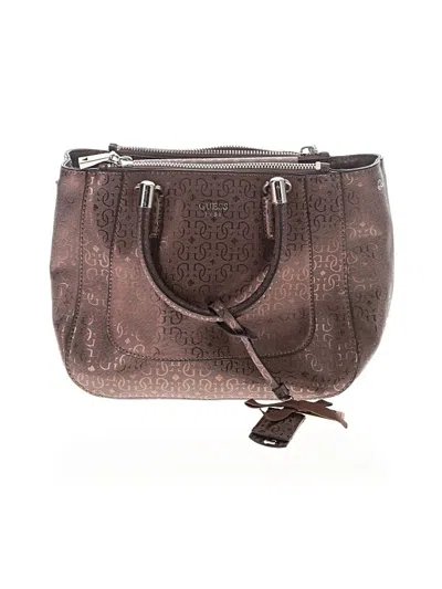 Pre-owned Guess Satchel In Brown
