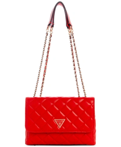Guess Tali Convertible Smal Crossbody Flap In Red