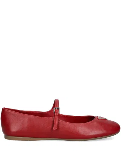 Guess Usa Kalida Buckle-strap Ballet Flats In Red