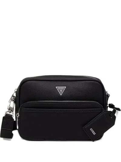 Guess Usa Logo-plaque Belt Bag In Black
