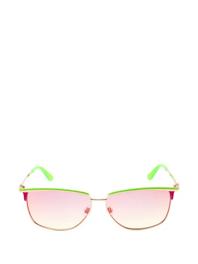 Guess Usa Rectangle-frame Sunglasses In Green