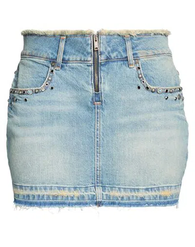 Guess Woman Denim Skirt Blue Size 26 Cotton, Elastane
