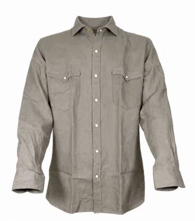Guglielminotti Flap Pocket Classic Collar Shirt In Grey