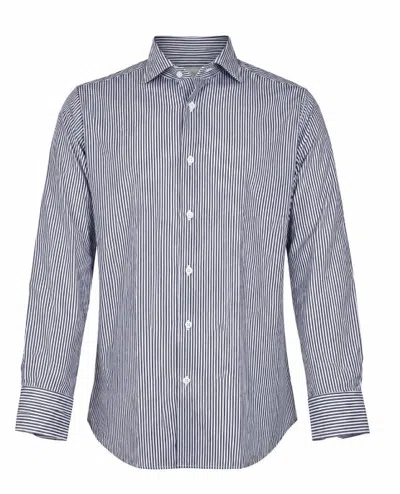 Guglielminotti Navy Striped Spread Collar Shirt