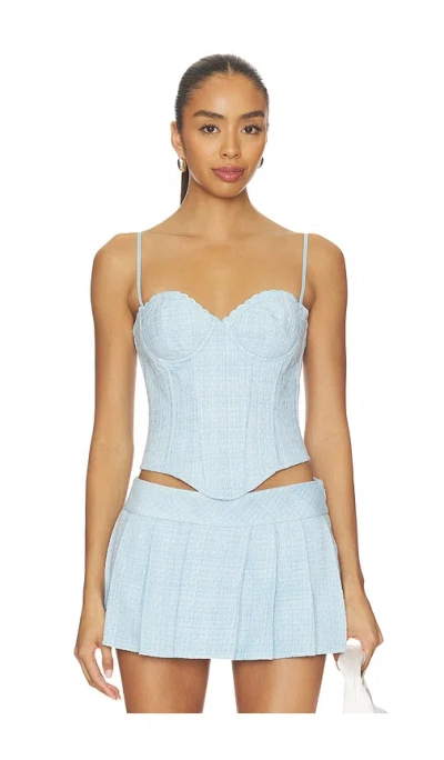 Guizio Genevieve Lace Trim Bustier In Baby Blue