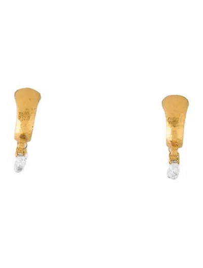 Pre-owned Gurhan 22k Diamond Dew Huggie Hoop Earrings In Multicolor