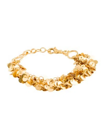 Pre-owned Gurhan 24k Disc Multistrand Bracelet, 8" In Multicolor