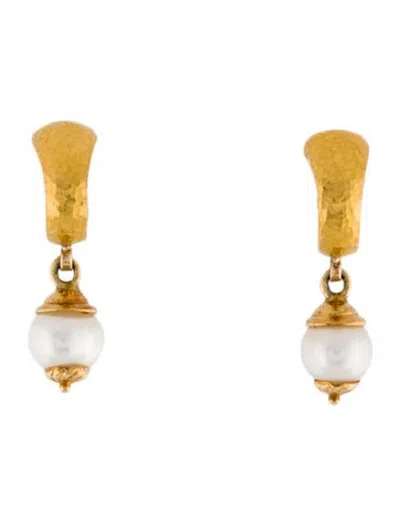 Pre-owned Gurhan 24k Pearl Drop Earrings In Multicolor
