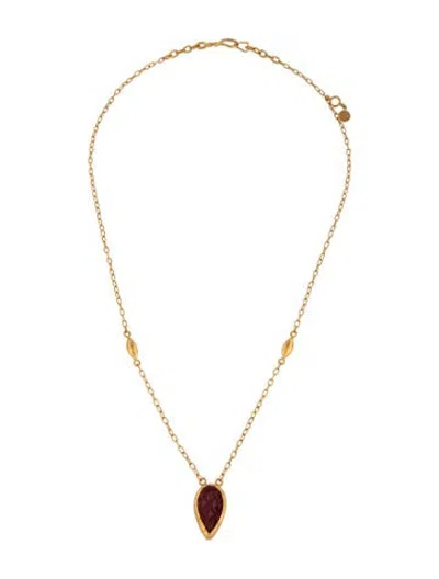 Pre-owned Gurhan 24k Ruby Pendant Necklace, 17.75" In Multicolor