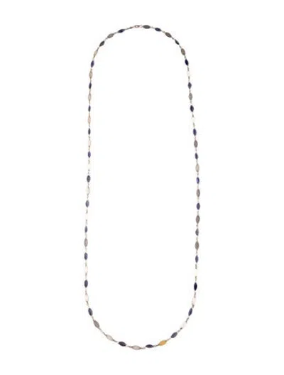 Pre-owned Gurhan Two-tone Iolite Willow Necklace, 40" In Multicolor