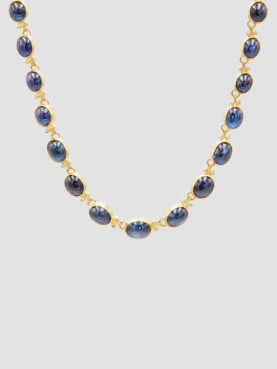 Gurhan Women's Rune 22k & 24k Yellow Gold, Blue Sapphire, & 0.18 Tcw Diamond Necklace