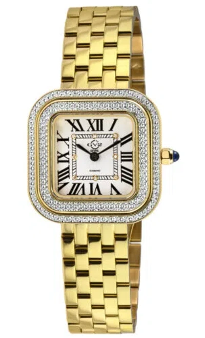 Pre-owned Gv2 By Gevril Women's 12132b Bellagio Swiss Mvmnt Diamond Ipyg Steel Watch