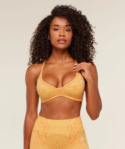 Gymshark Adapt Animal Sports Bra In Yellow