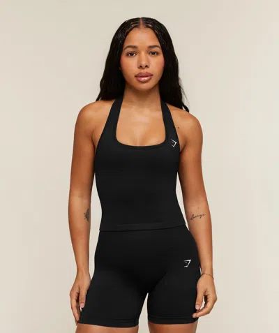 Gymshark Adapt Solid Halter Neck Tank In Black