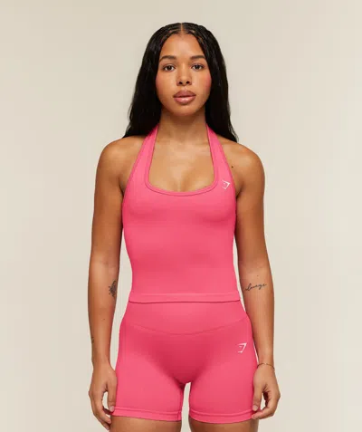 Gymshark Adapt Solid Halter Neck Tank In Pink