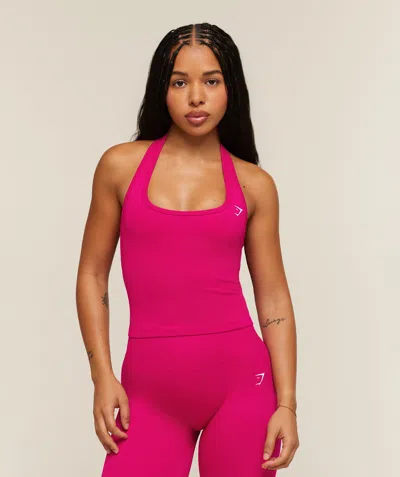 Gymshark Adapt Solid Halter Neck Tank In Pink