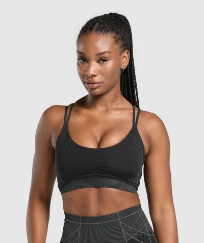Gymshark Apex Seamless Strappy Sports Bra In Black