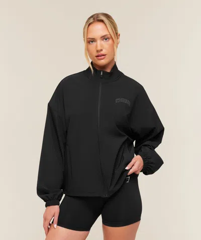 Gymshark College Crest Graphic Track Jacket In Black