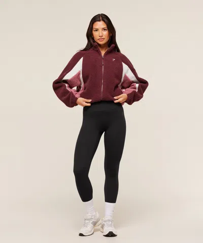 Gymshark Contrast Sherpa Jacket In Brown
