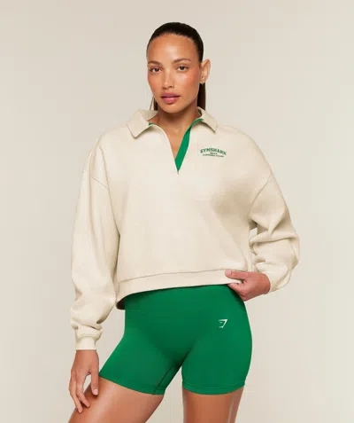 Gymshark Cosy Luxe Campus Polo Sweatshirt In Neutral