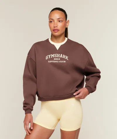 Gymshark Cosy Luxe Campus Sweatshirt In Brown
