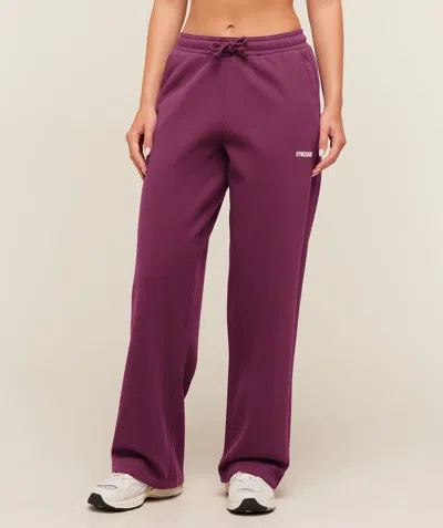 Gymshark Cosy Luxe Straight Leg Regular Joggers In Burgundy