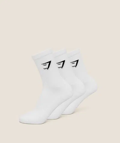 Gymshark Crew Socks 3pk In White