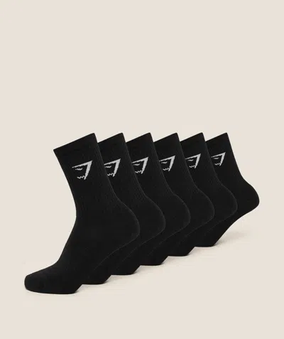 Gymshark Crew Socks 6pk In Black