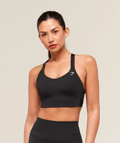 Gymshark Crossover Strap High Support Sports Bra In Black