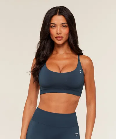 Gymshark Everyday Seamless Racerback Sports Bra In Blue