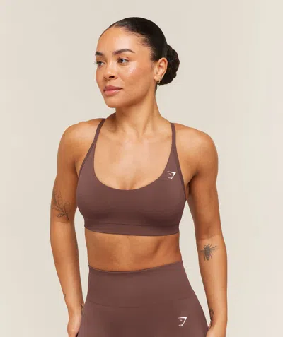 Gymshark Everyday Seamless Racerback Sports Bra In Brown