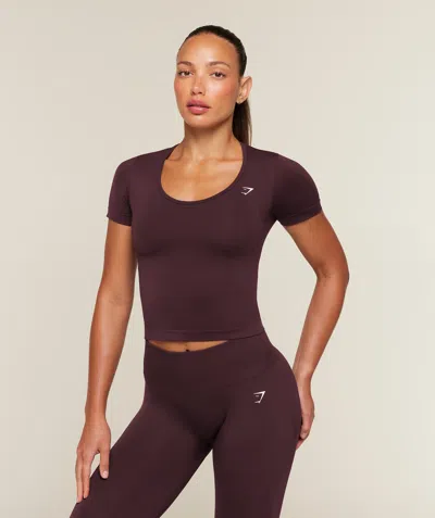 Gymshark Everyday Seamless Tight Fit Crew Neck Tee In Purple